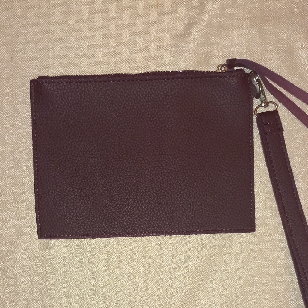 Dark Burgundy Textured Wristlet